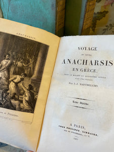 Antique French Deckled Edge Green Books
