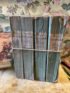 Antique French Deckled Edge Green Books