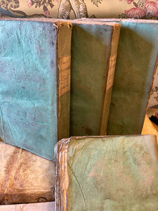 Antique French Deckled Edge Green Books