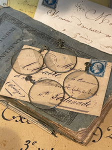 Antique Optical Lens with Silver frame and Frosted Half Moon Top