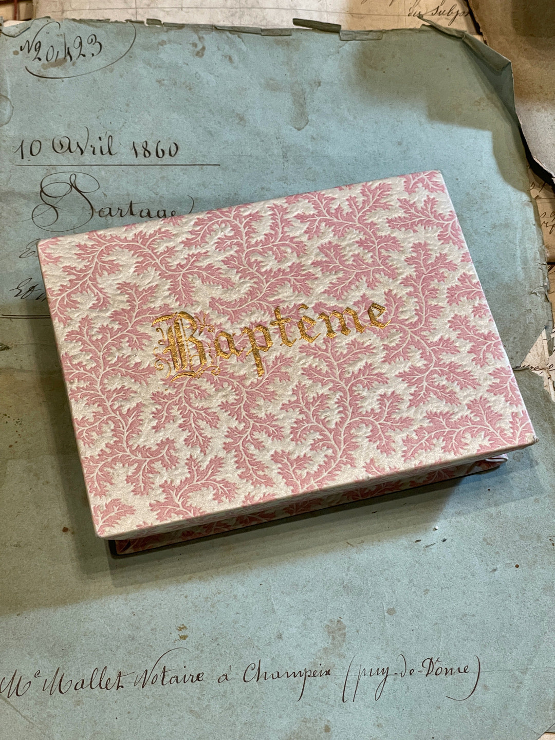Beautiful French Vintage Baptism/Bapteme Box