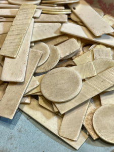 Set/10 Antique French Bone Chips/Tokens
