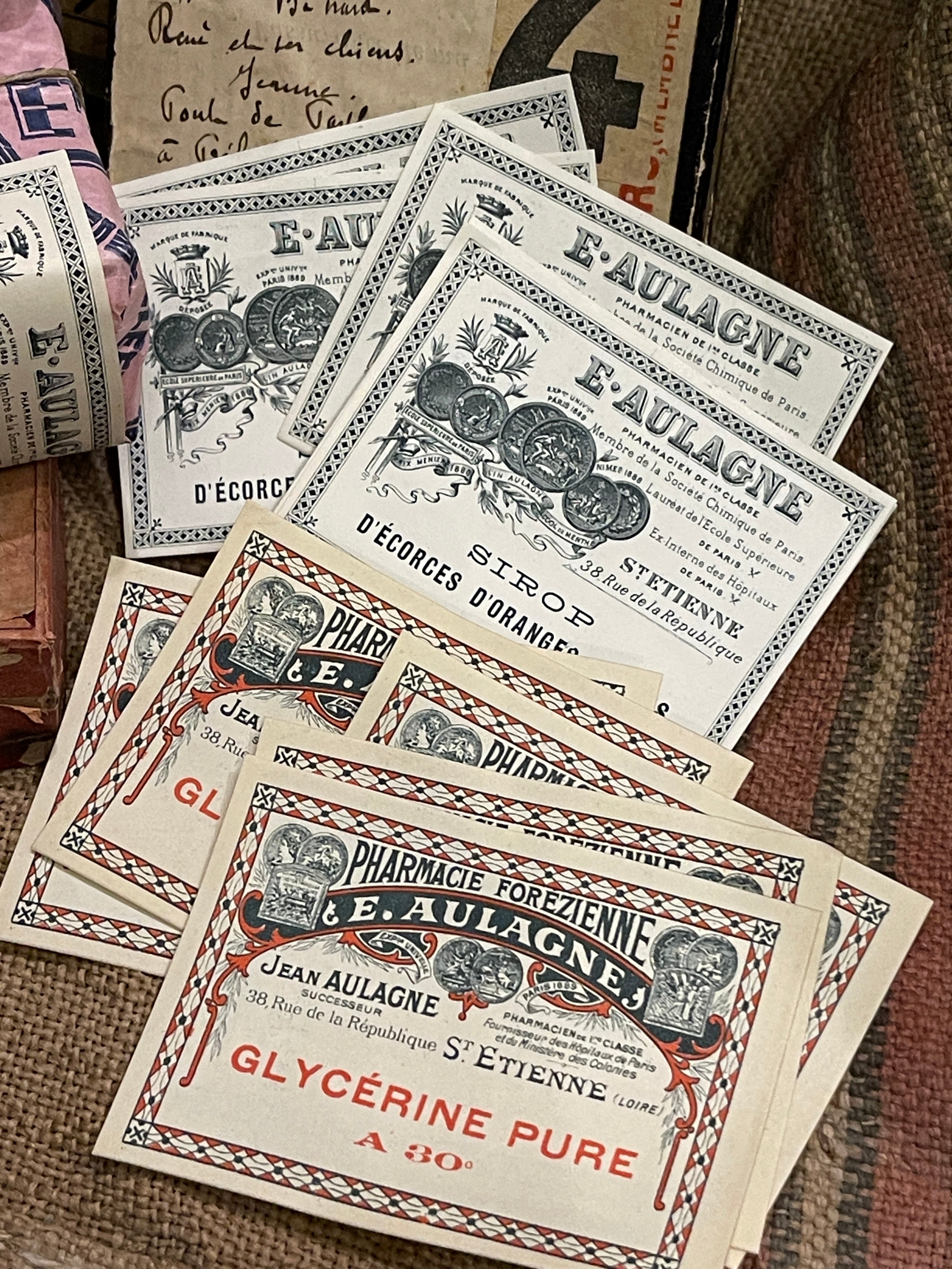 Antique French Labels in bundles of 8
