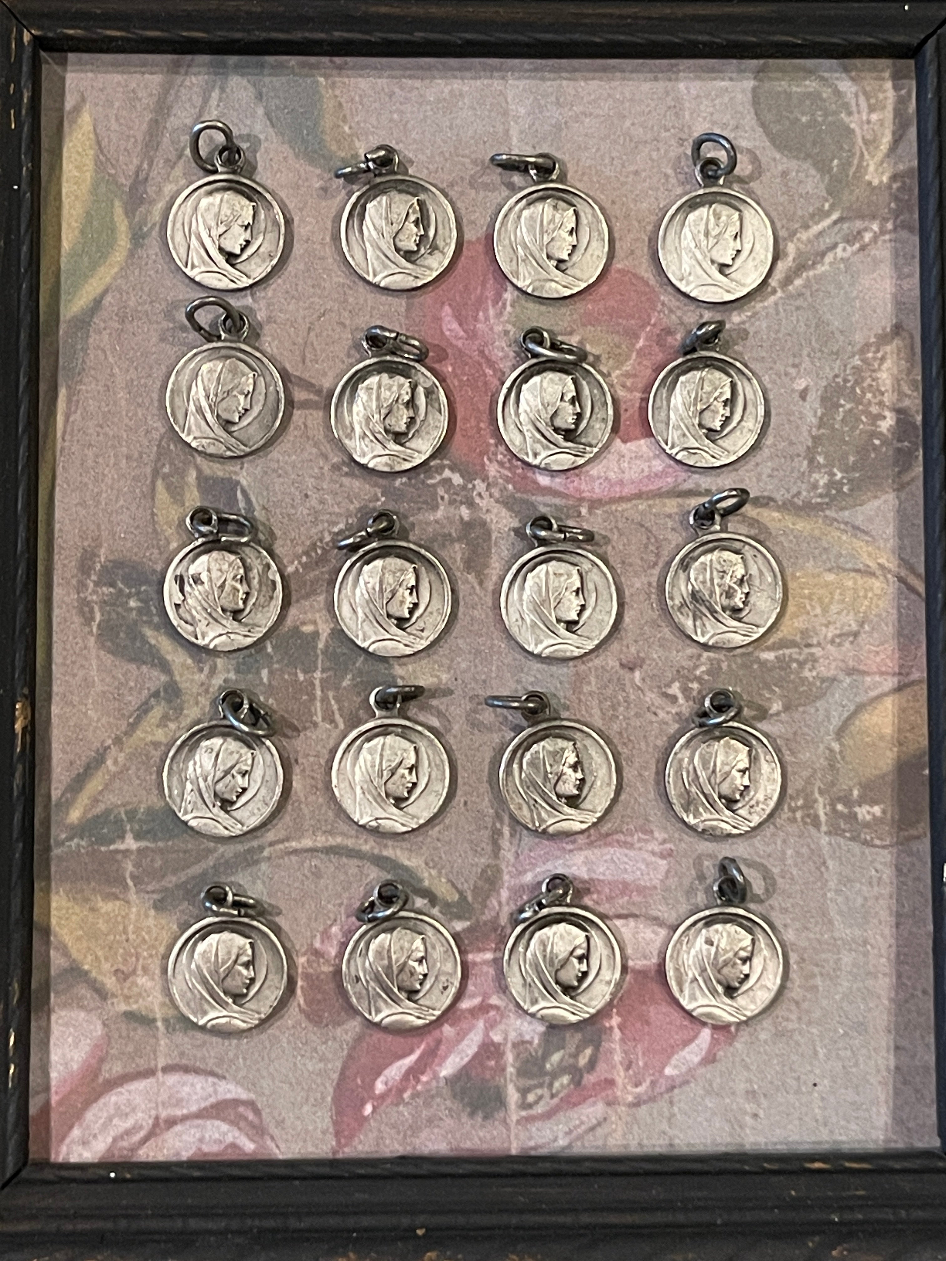 Set of 4 Small Heavy Lourdes Medals