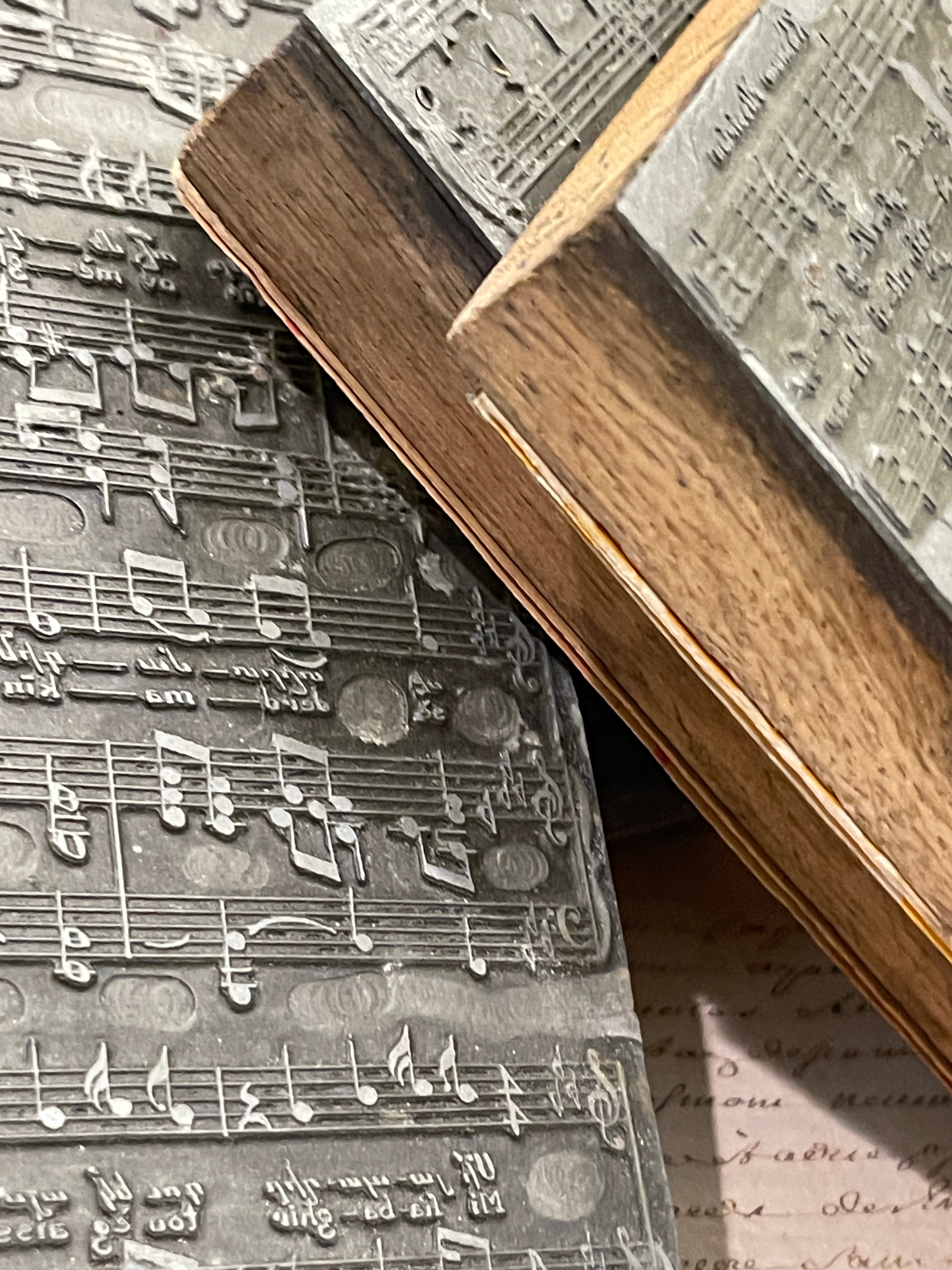Antique French Music Print Blocks