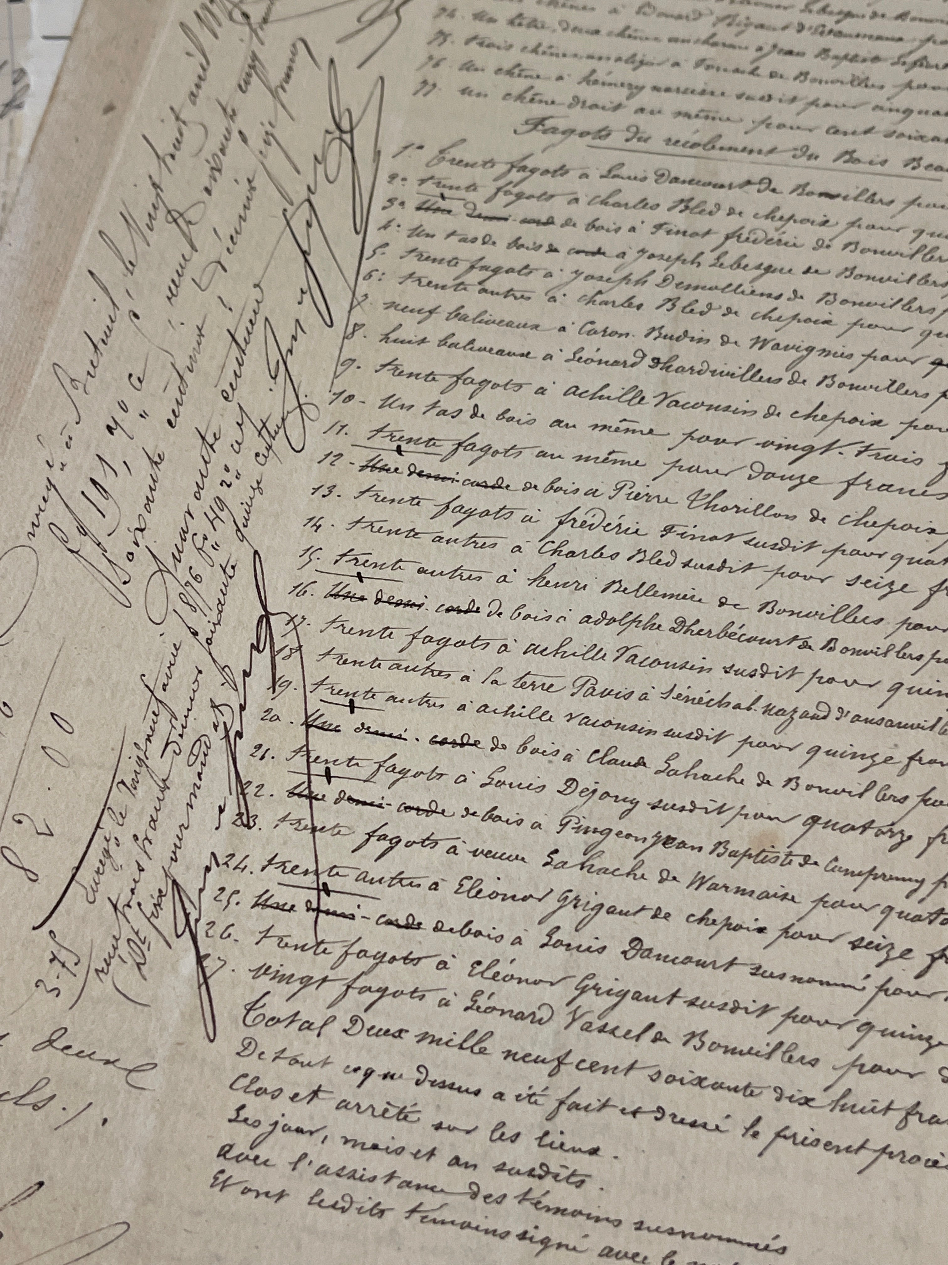 Antique 1870's French Calligraphy Pages in Original Papier Dominote style folders