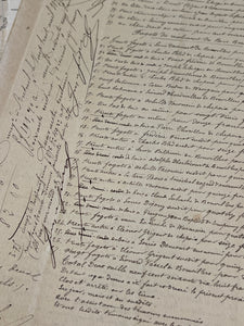 Antique 1870's French Calligraphy Pages in Original Papier Dominote style folders