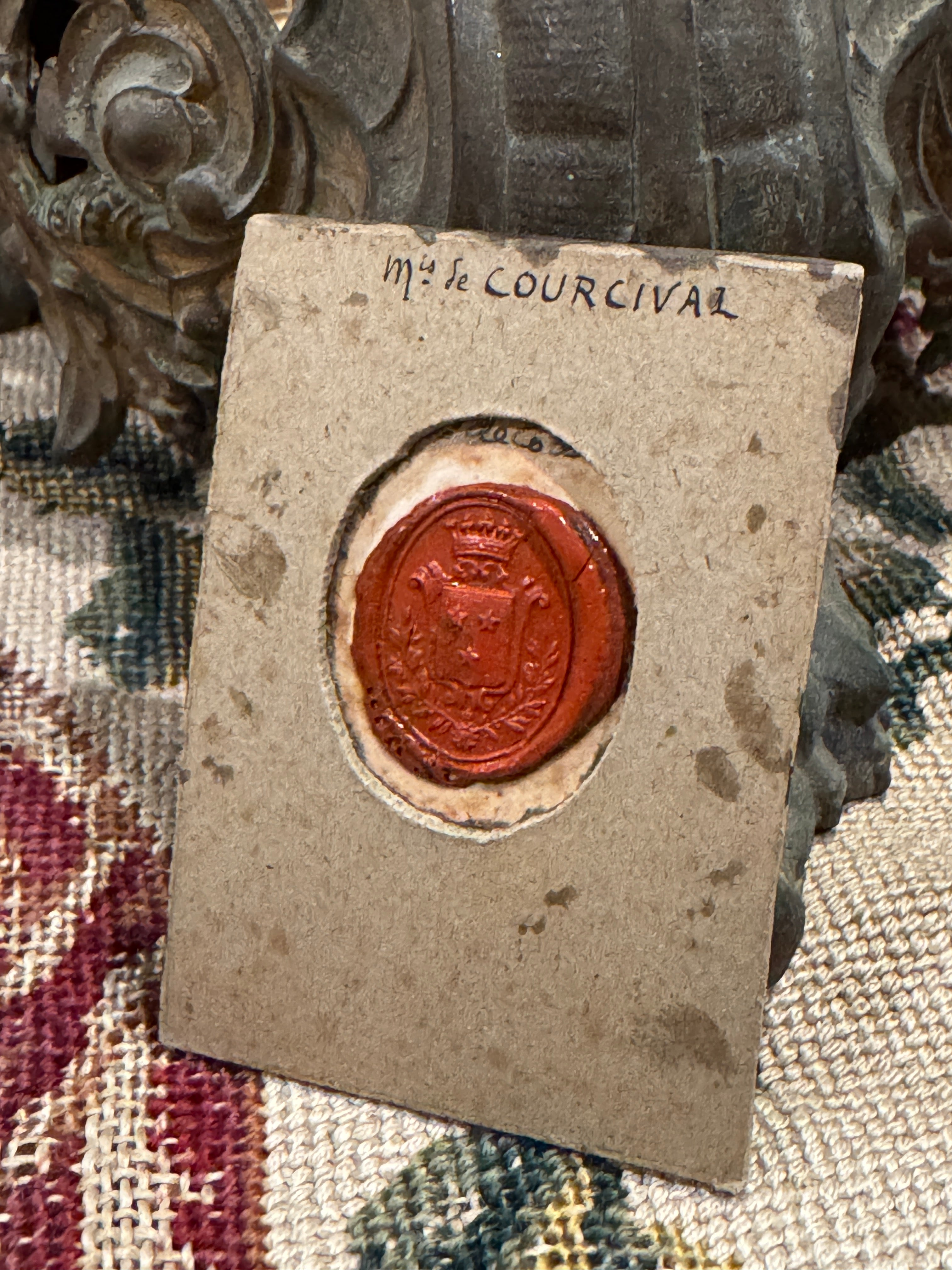 Antique French Framed Wax Seal Impressions
