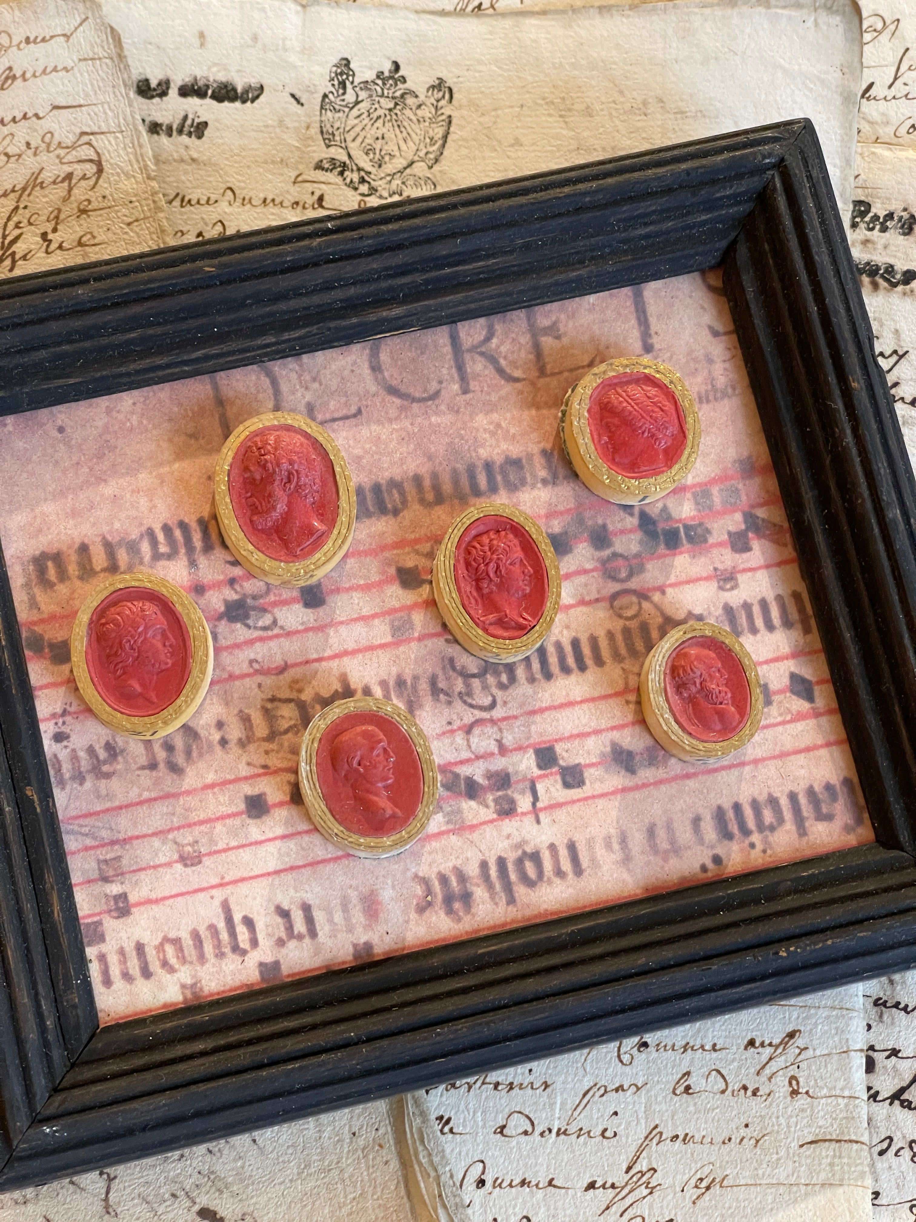 Rare Early 1800's Antique Red Sulfur Intaglios