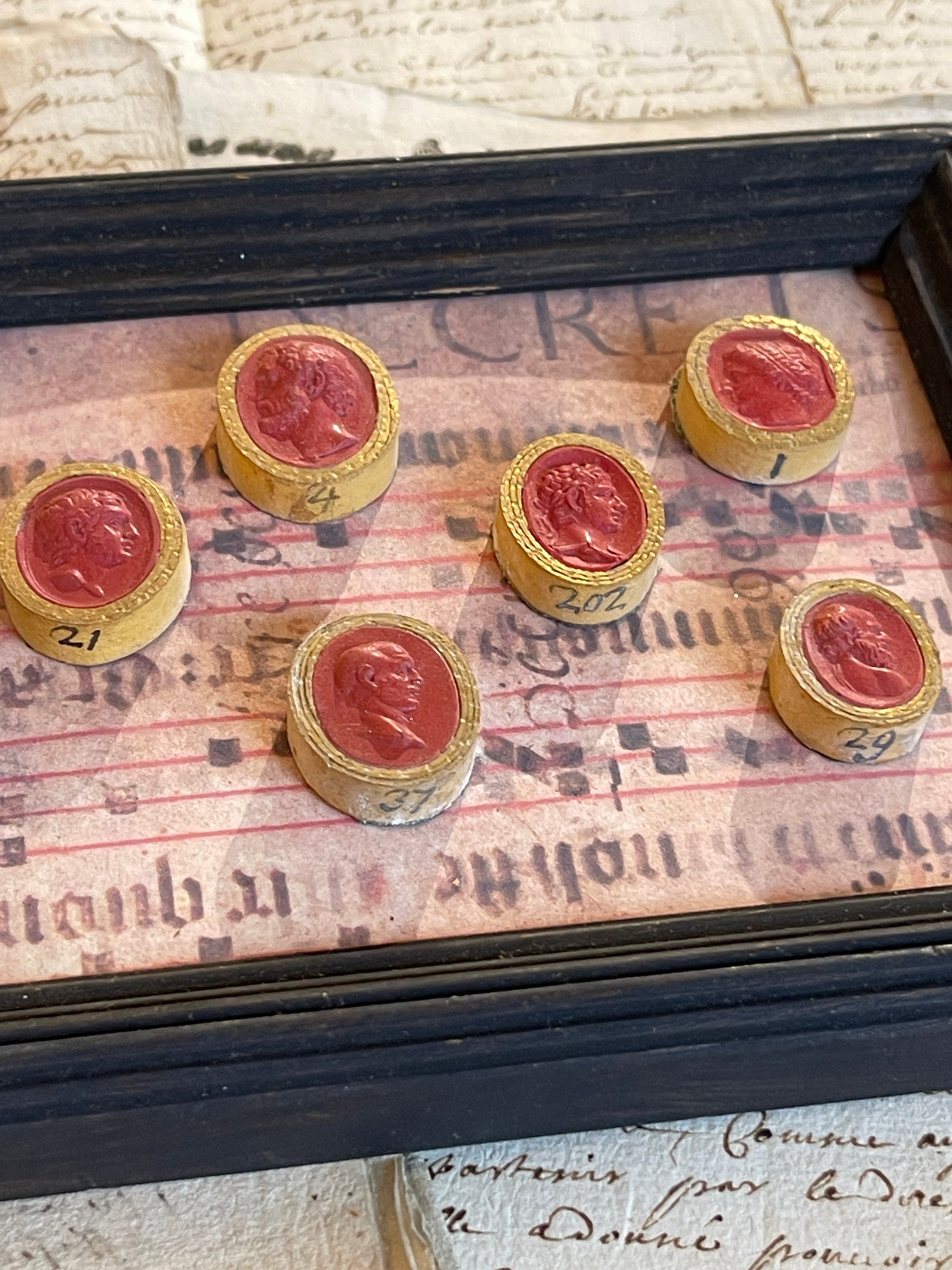 Rare Early 1800's Antique Red Sulfur Intaglios
