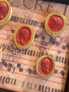 Rare Early 1800's Antique Red Sulfur Intaglios