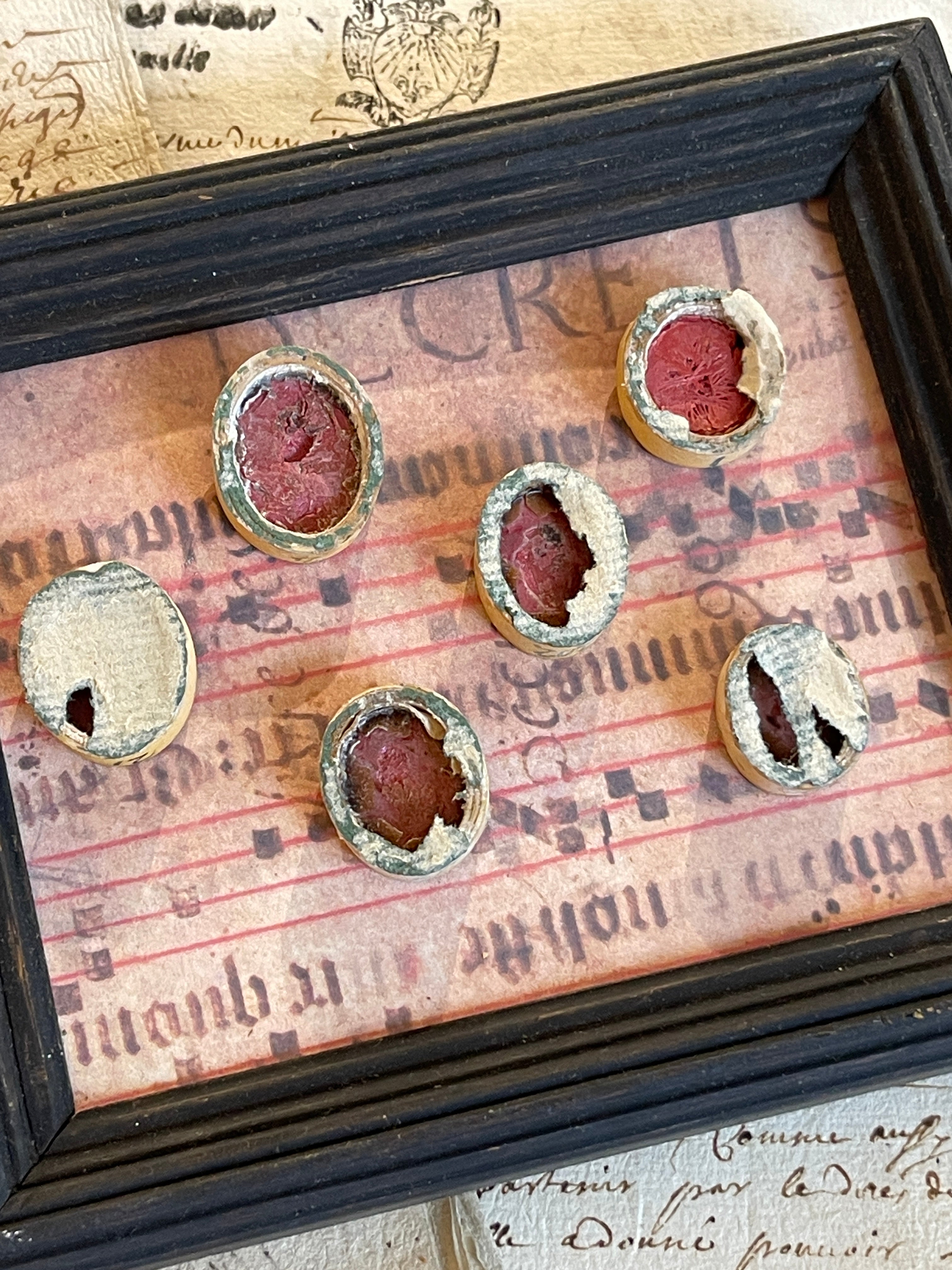 Rare Early 1800's Antique Red Sulfur Intaglios