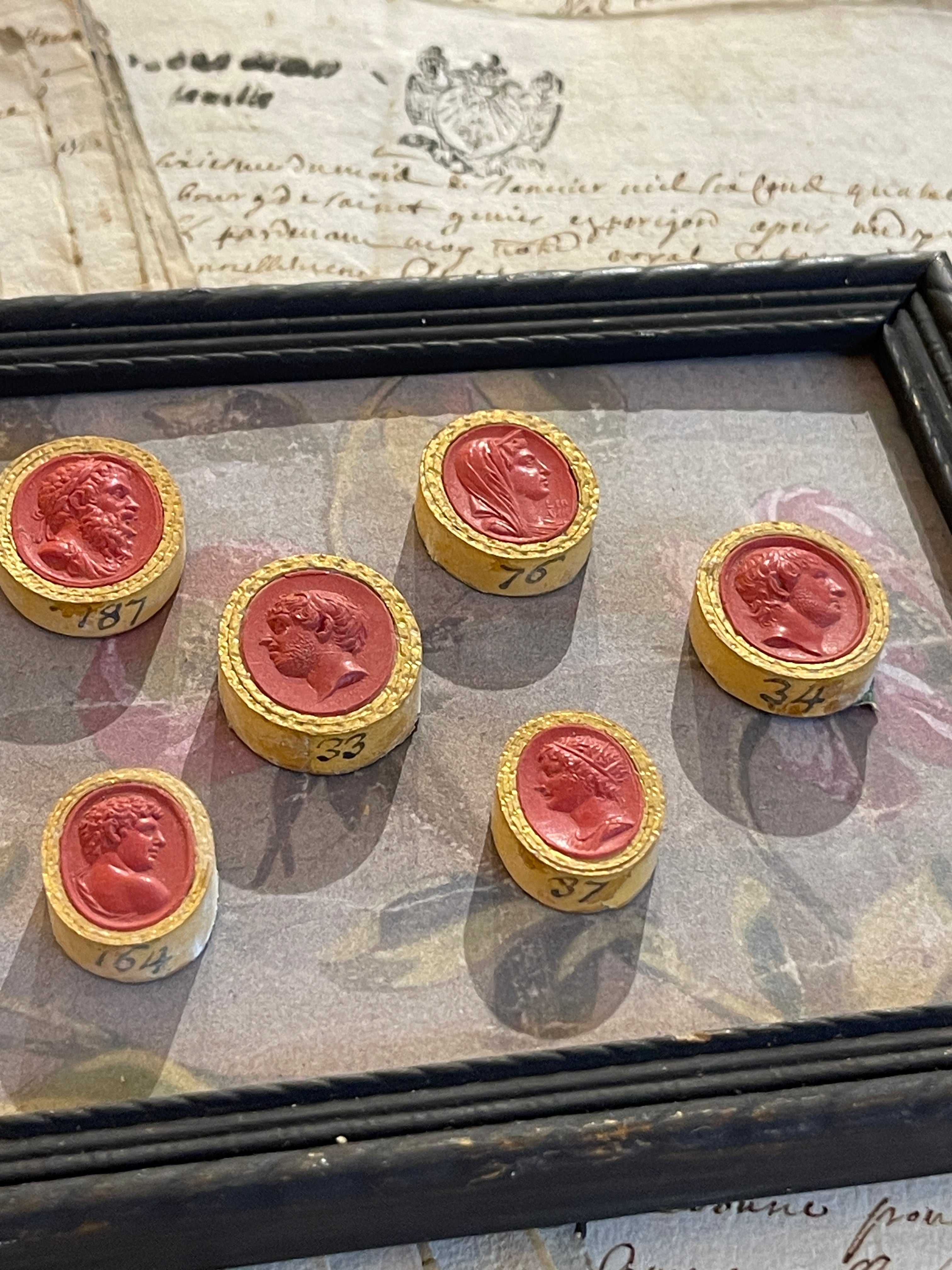 Rare Early 1800's Antique Red Sulfur Intaglios
