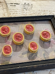 Rare Early 1800's Antique Red Sulfur Intaglios