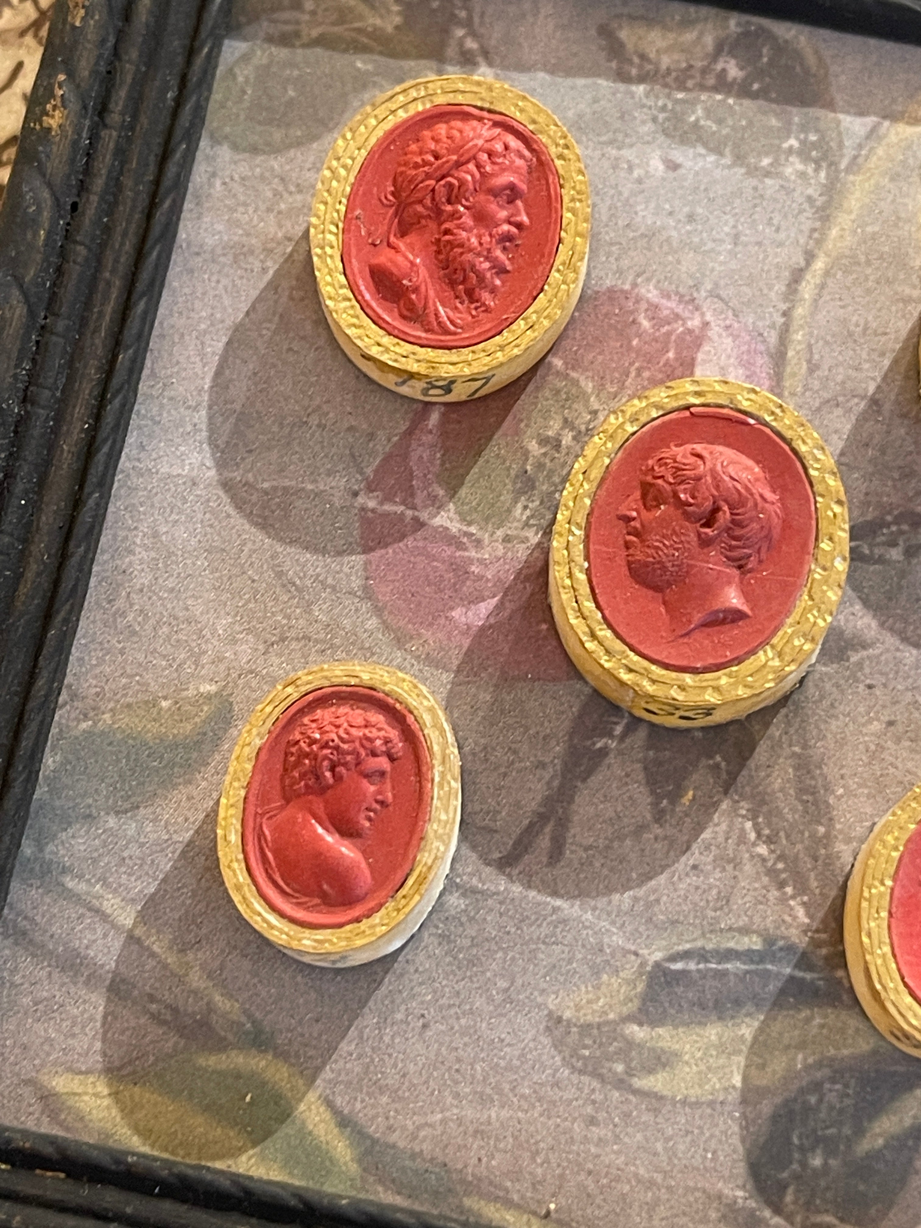 Rare Early 1800's Antique Red Sulfur Intaglios