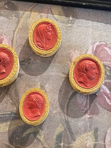 Rare Early 1800's Antique Red Sulfur Intaglios