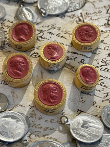 Rare Early 1800's Antique Red Sulfur Intaglios