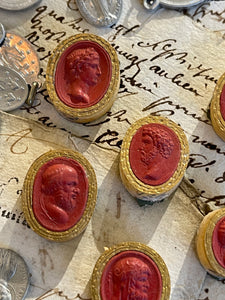 Rare Early 1800's Antique Red Sulfur Intaglios