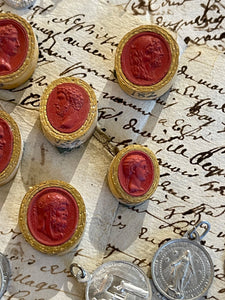 Rare Early 1800's Antique Red Sulfur Intaglios
