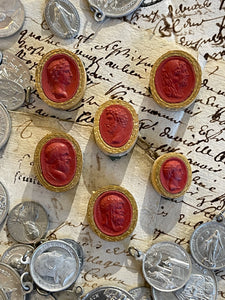 Rare Early 1800's Antique Red Sulfur Intaglios