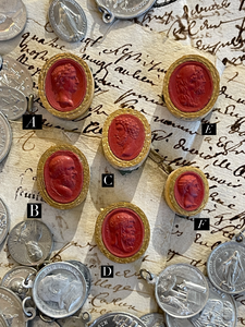 Rare Early 1800's Antique Red Sulfur Intaglios