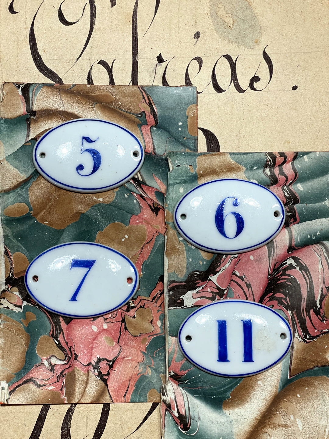 Antique Porcelain Tags/Numbers