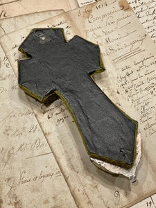 Antique French Crucifix & Holy Water Font