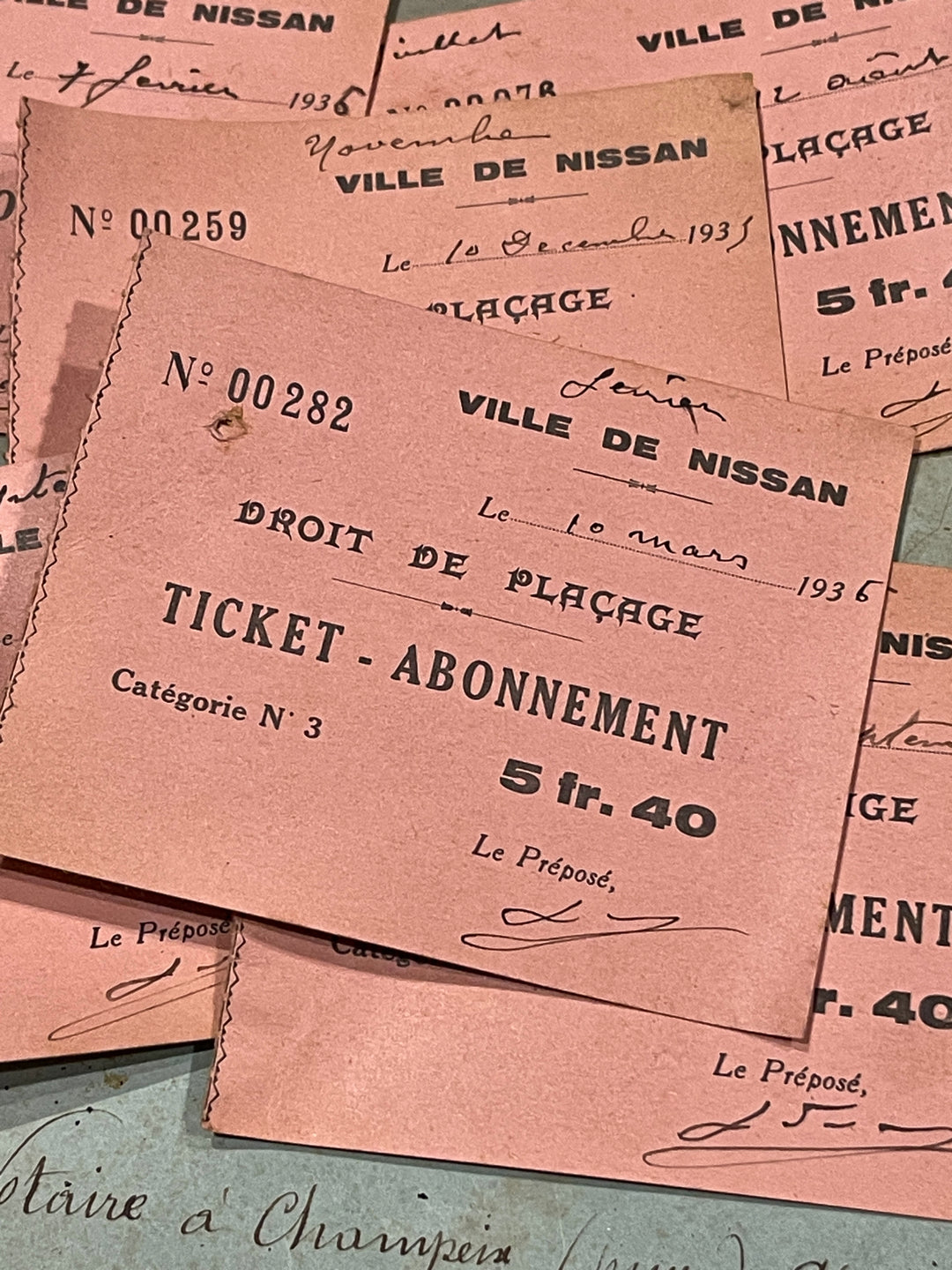 Antique French Envelope with Ephemera - 3