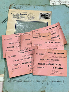 Antique French Envelope with Ephemera - 3
