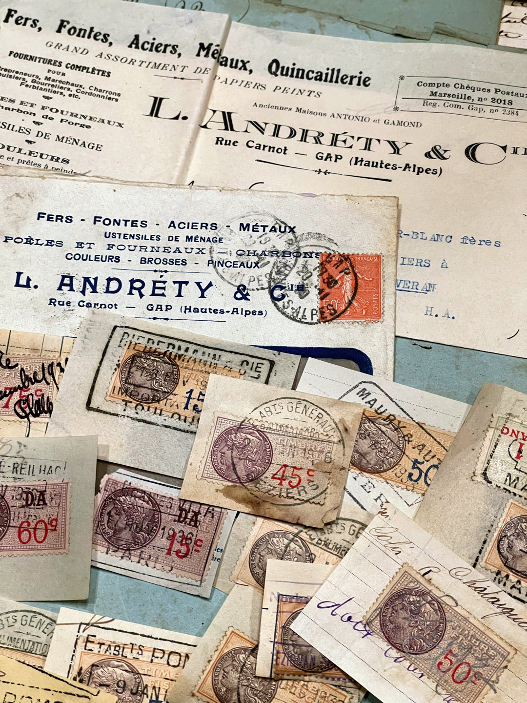 Antique French Envelope with Original Document