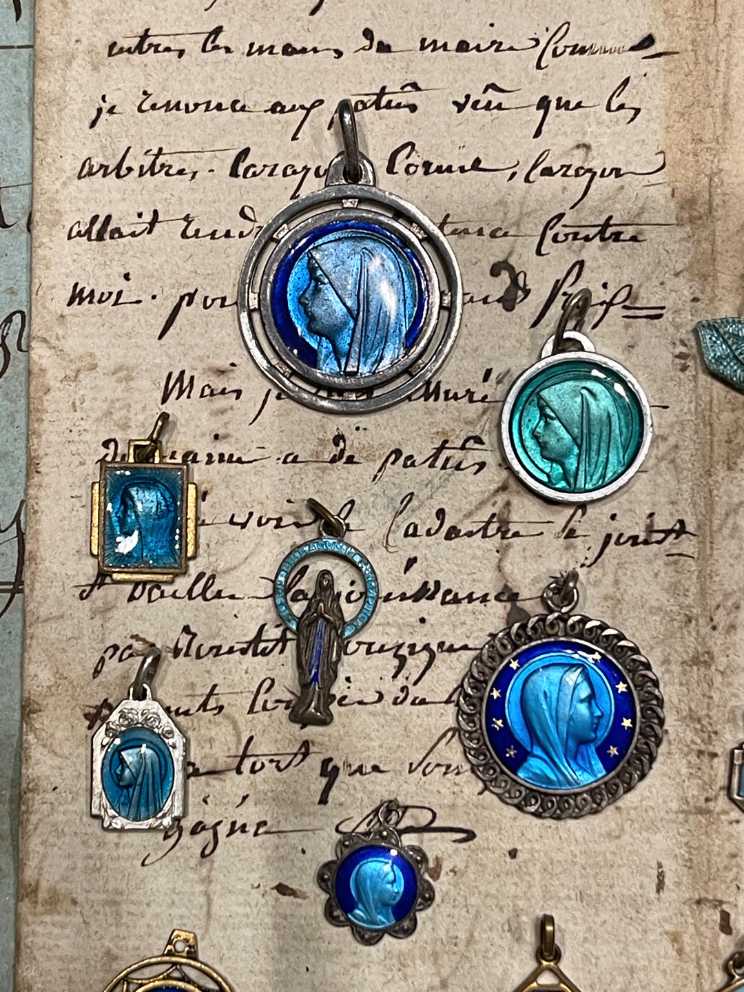 Original Vintage Blue Medals from France