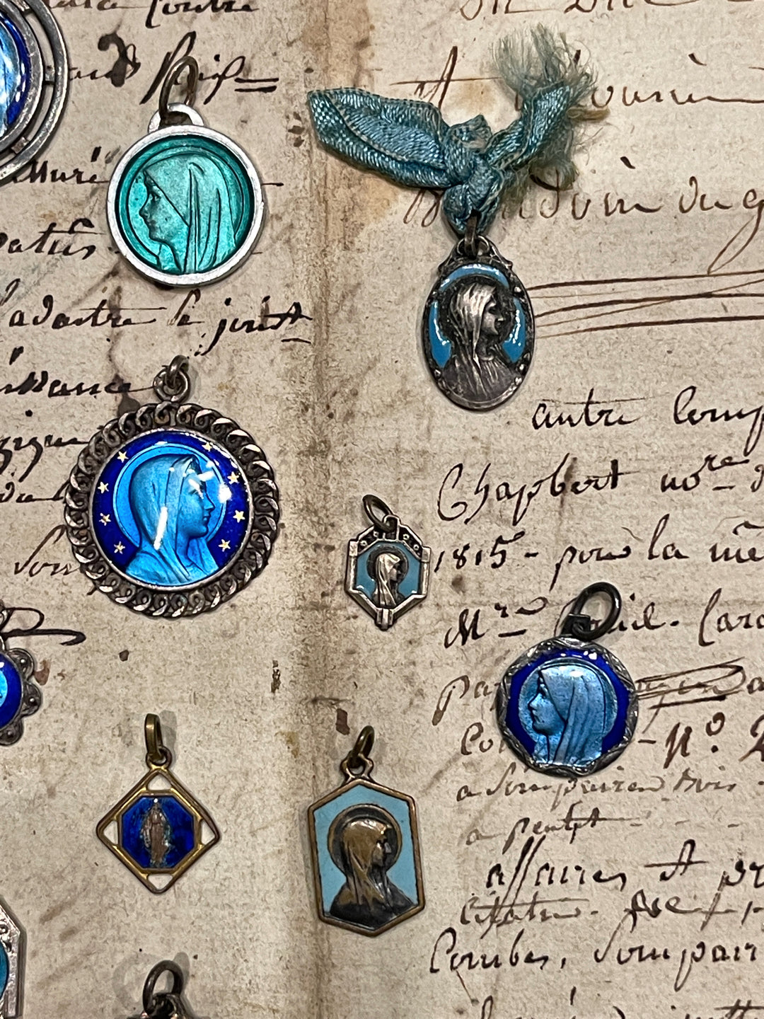 Original Vintage Blue Medals from France