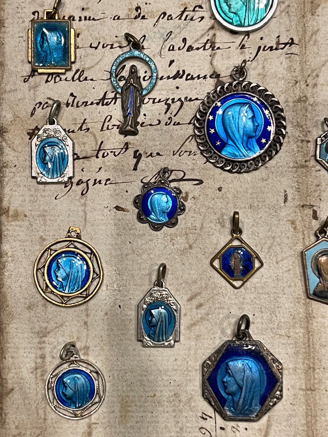 Original Vintage Blue Medals from France