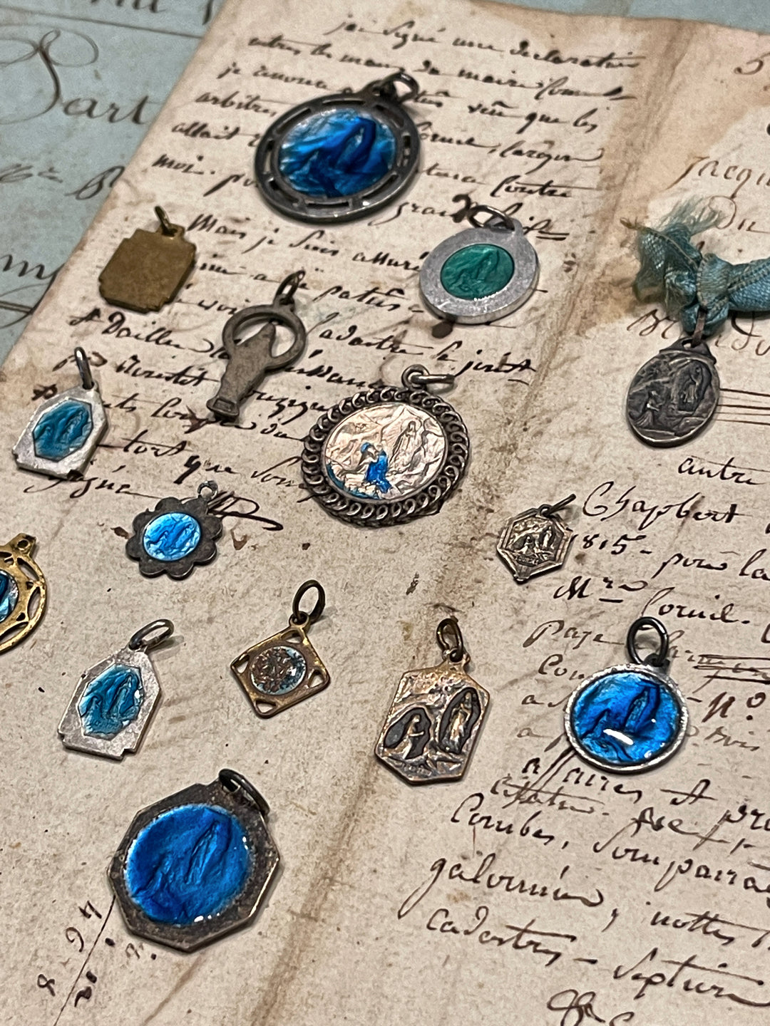 Original Vintage Blue Medals from France