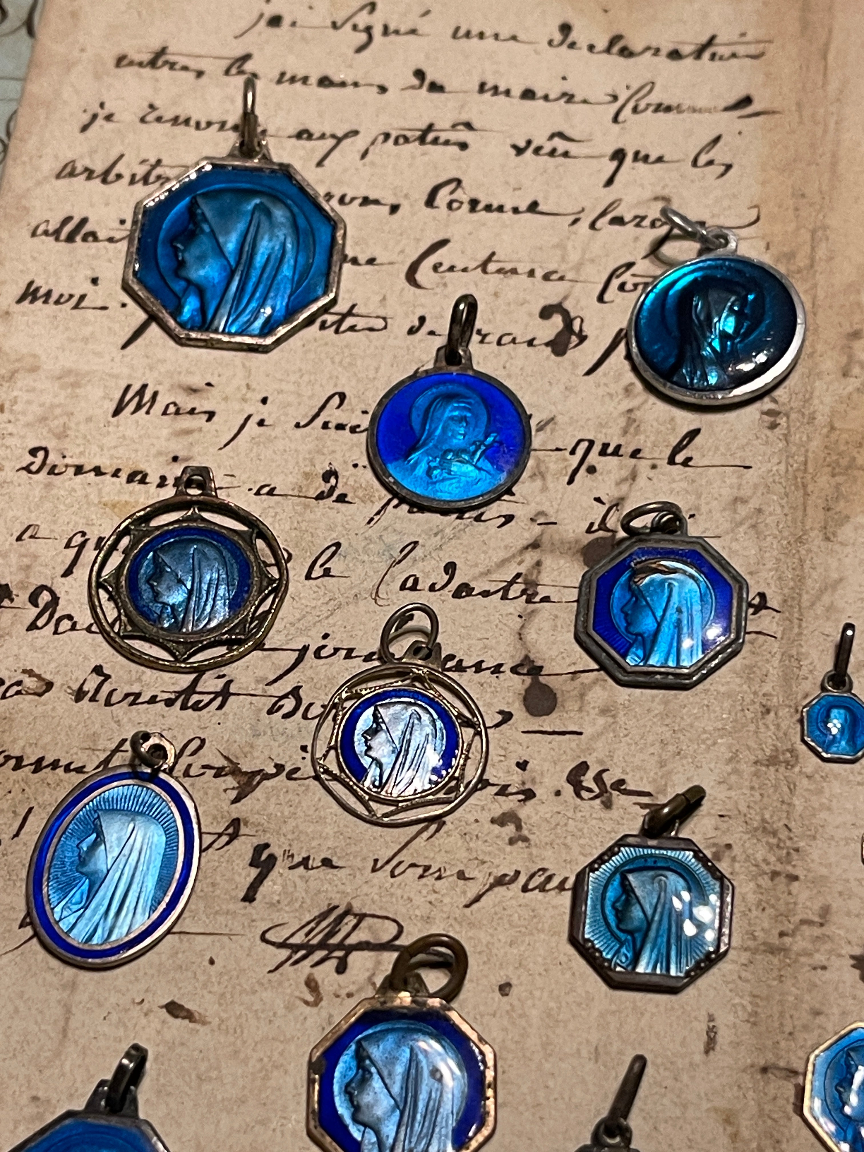 Original Vintage Blue Medals from France