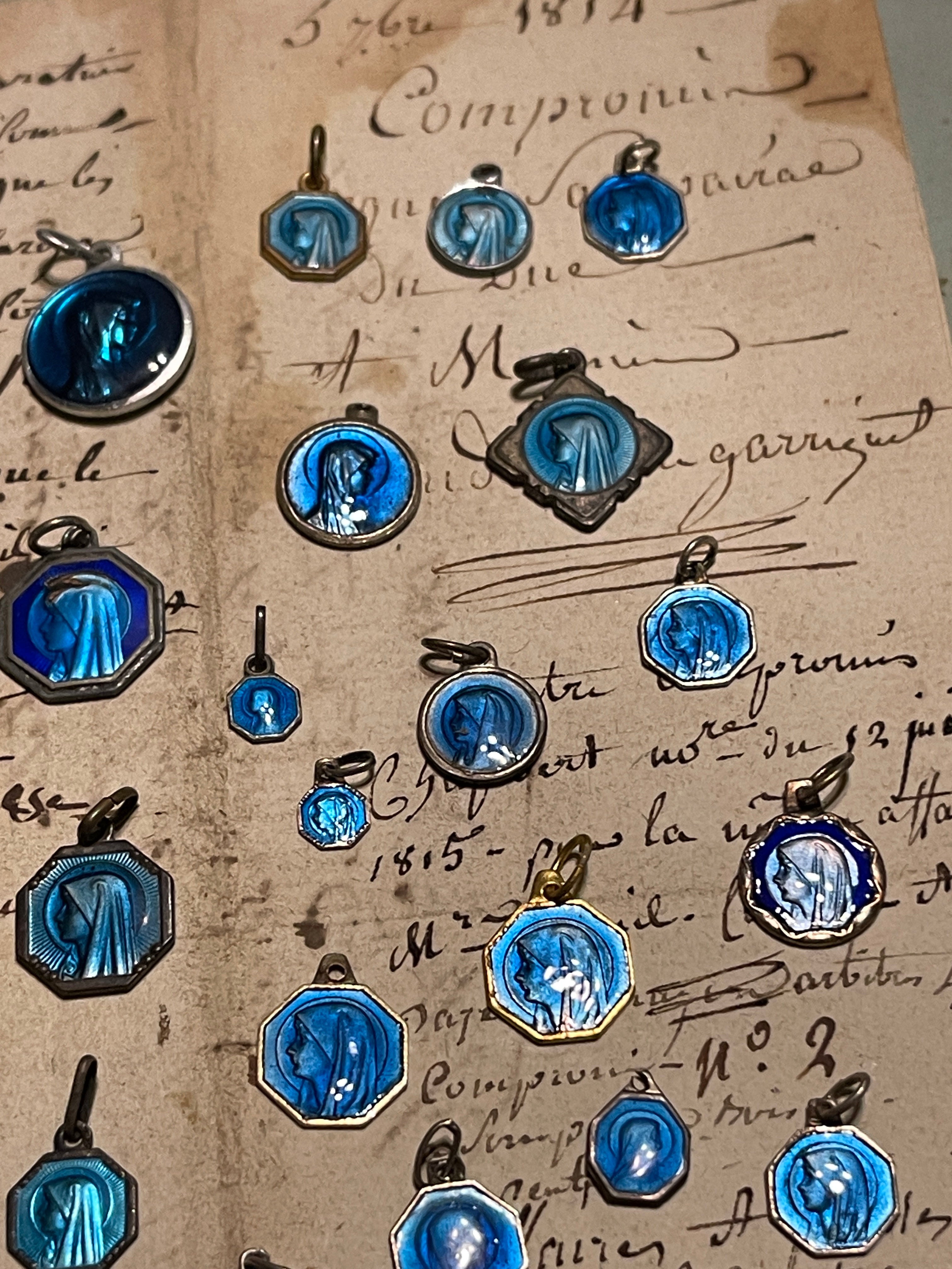 Original Vintage Blue Medals from France