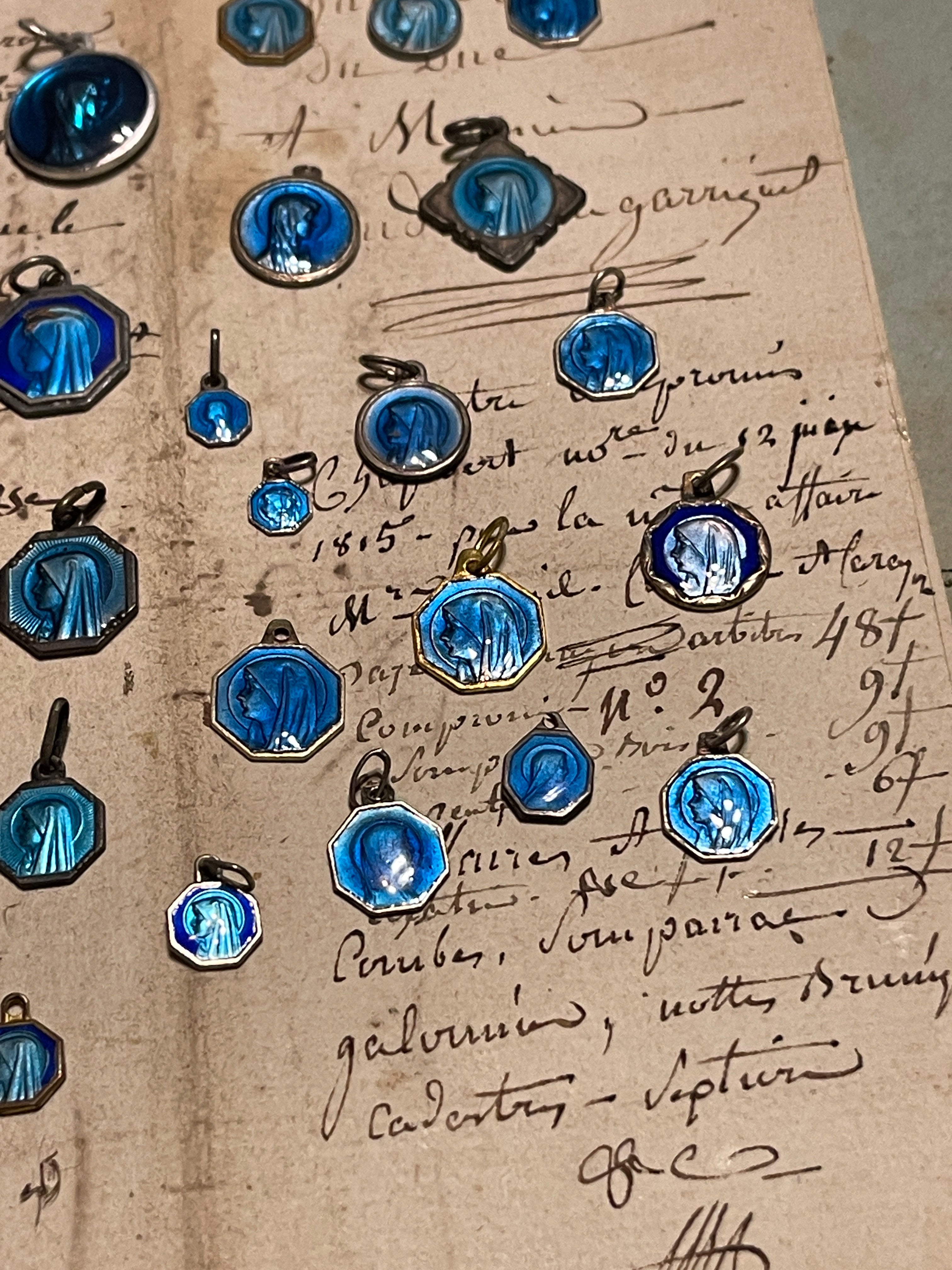 Original Vintage Blue Medals from France