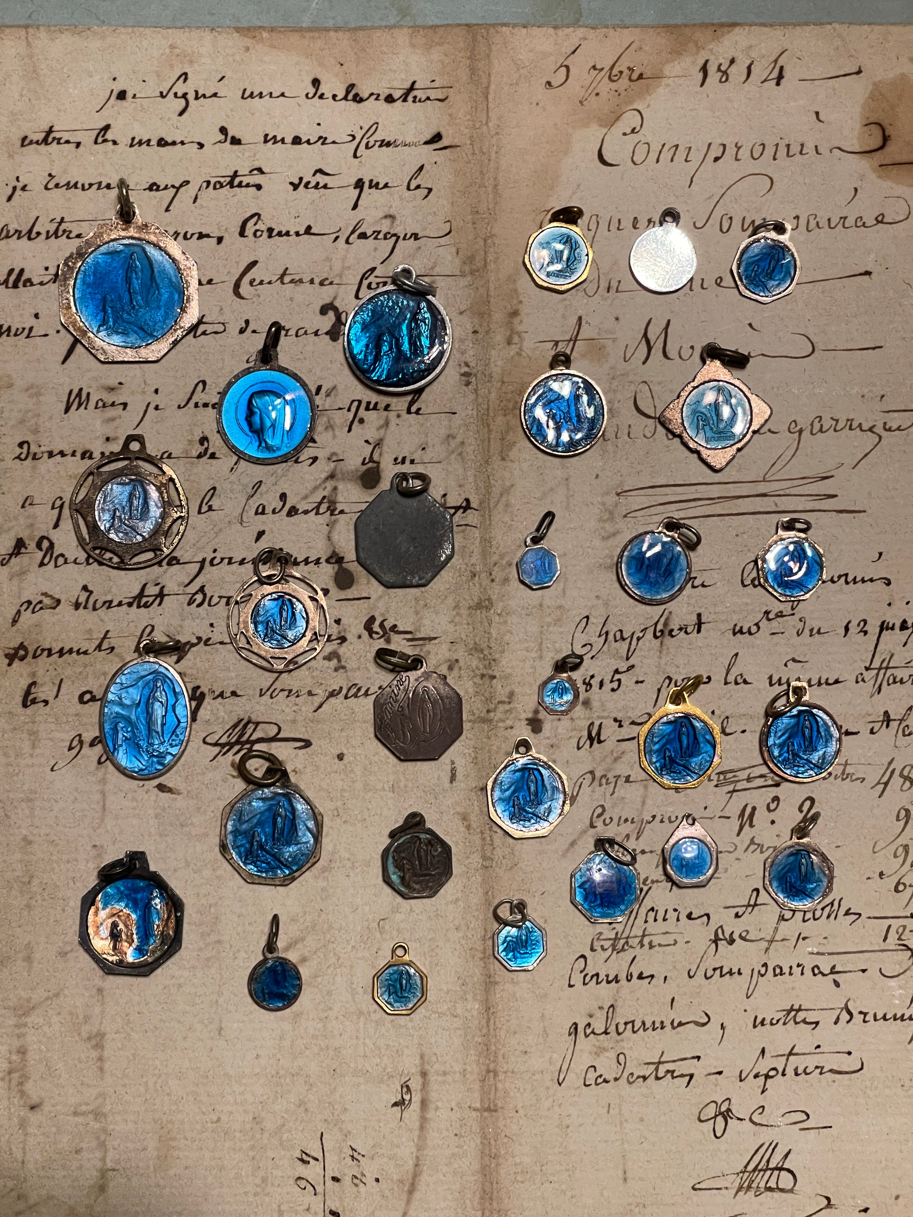 Original Vintage Blue Medals from France