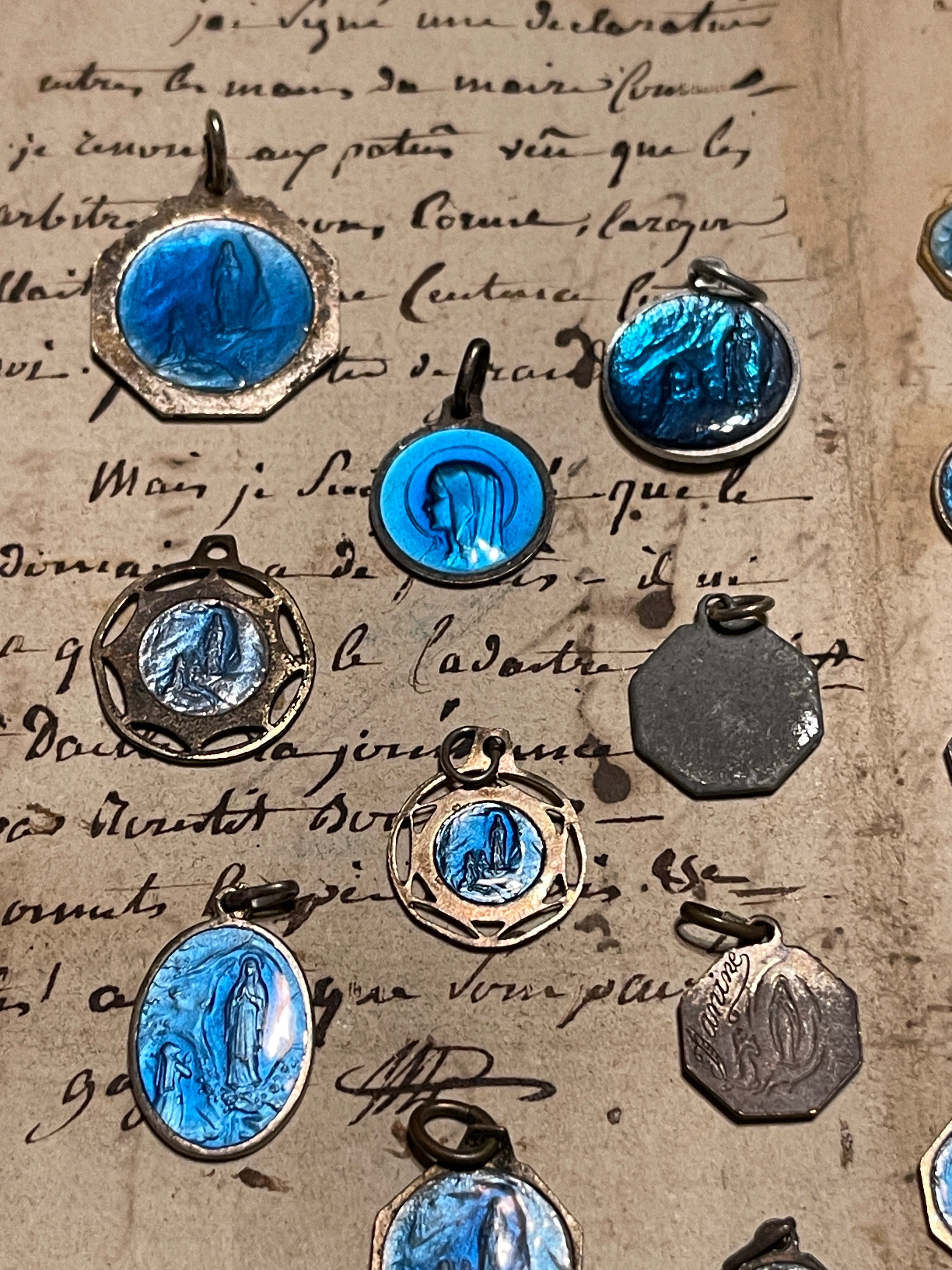 Original Vintage Blue Medals from France