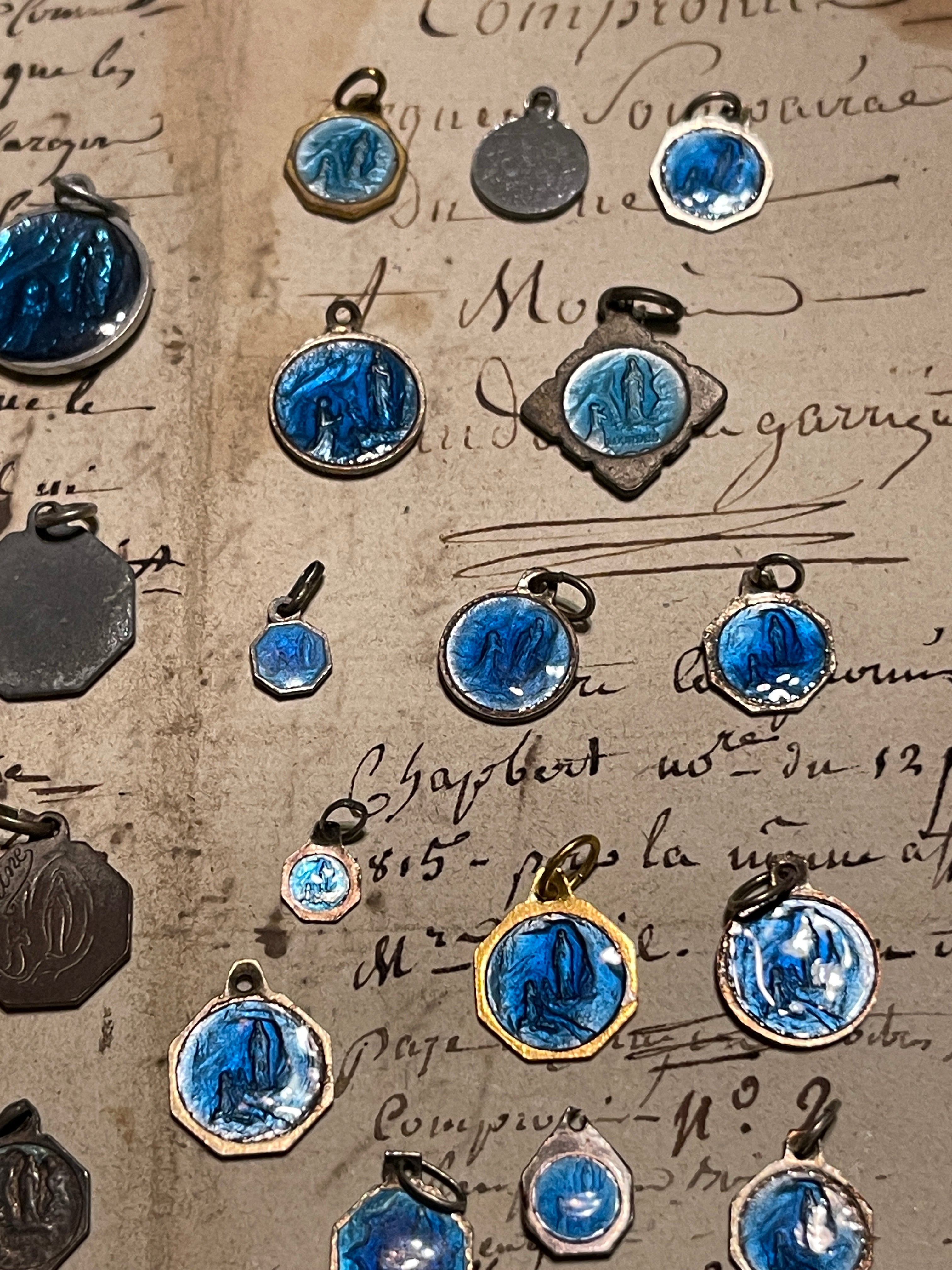 Original Vintage Blue Medals from France
