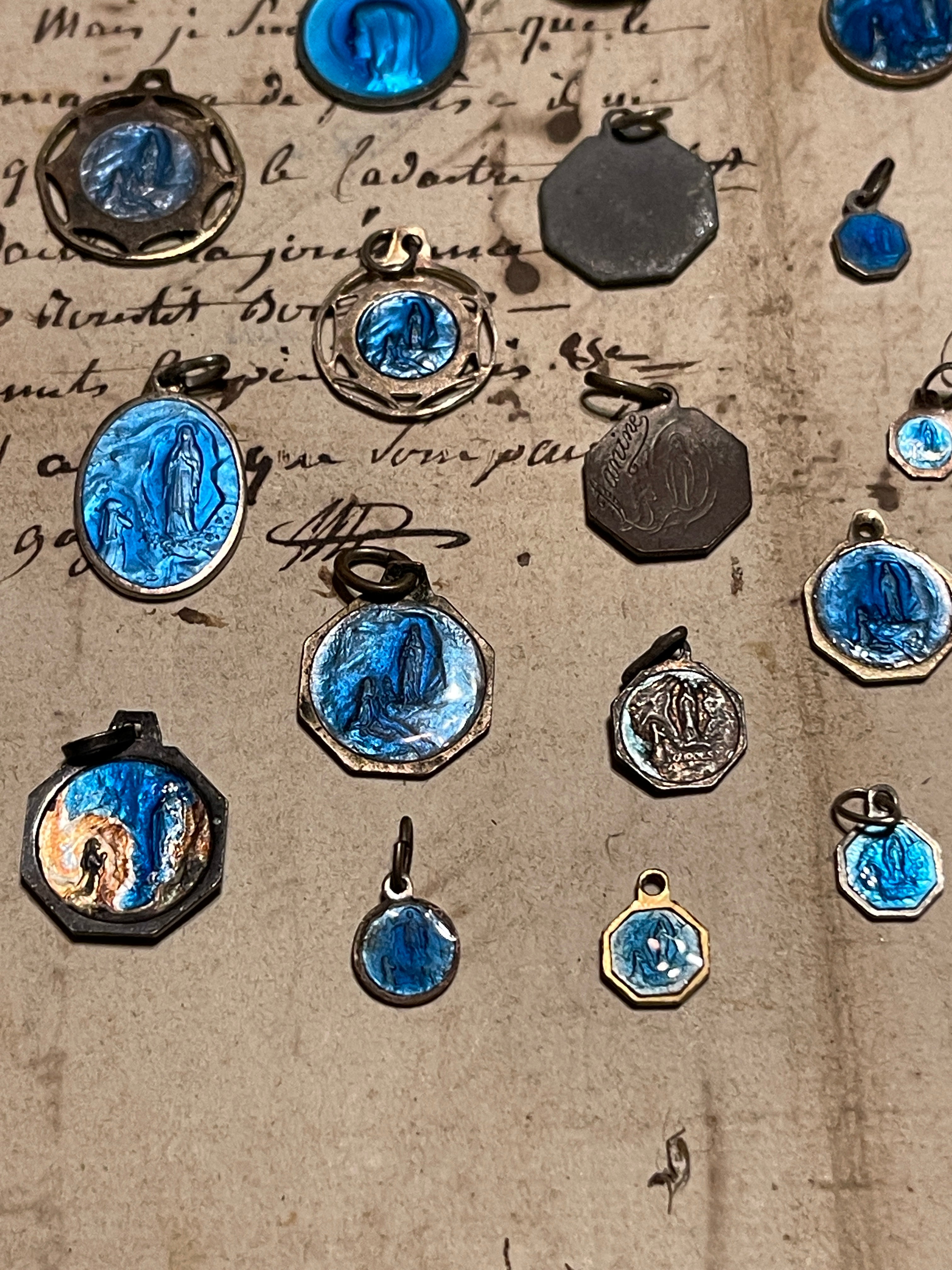 Original Vintage Blue Medals from France
