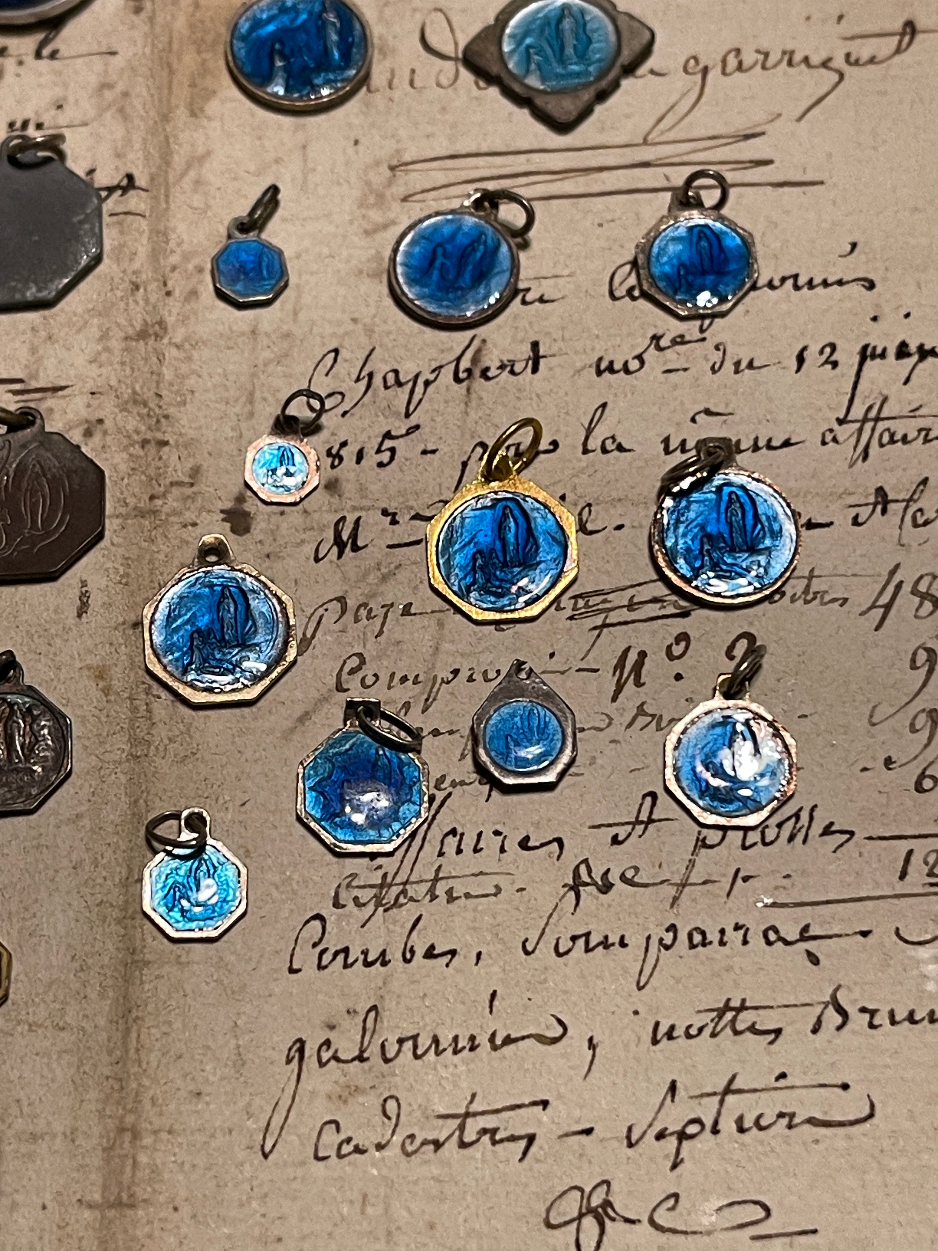 Original Vintage Blue Medals from France