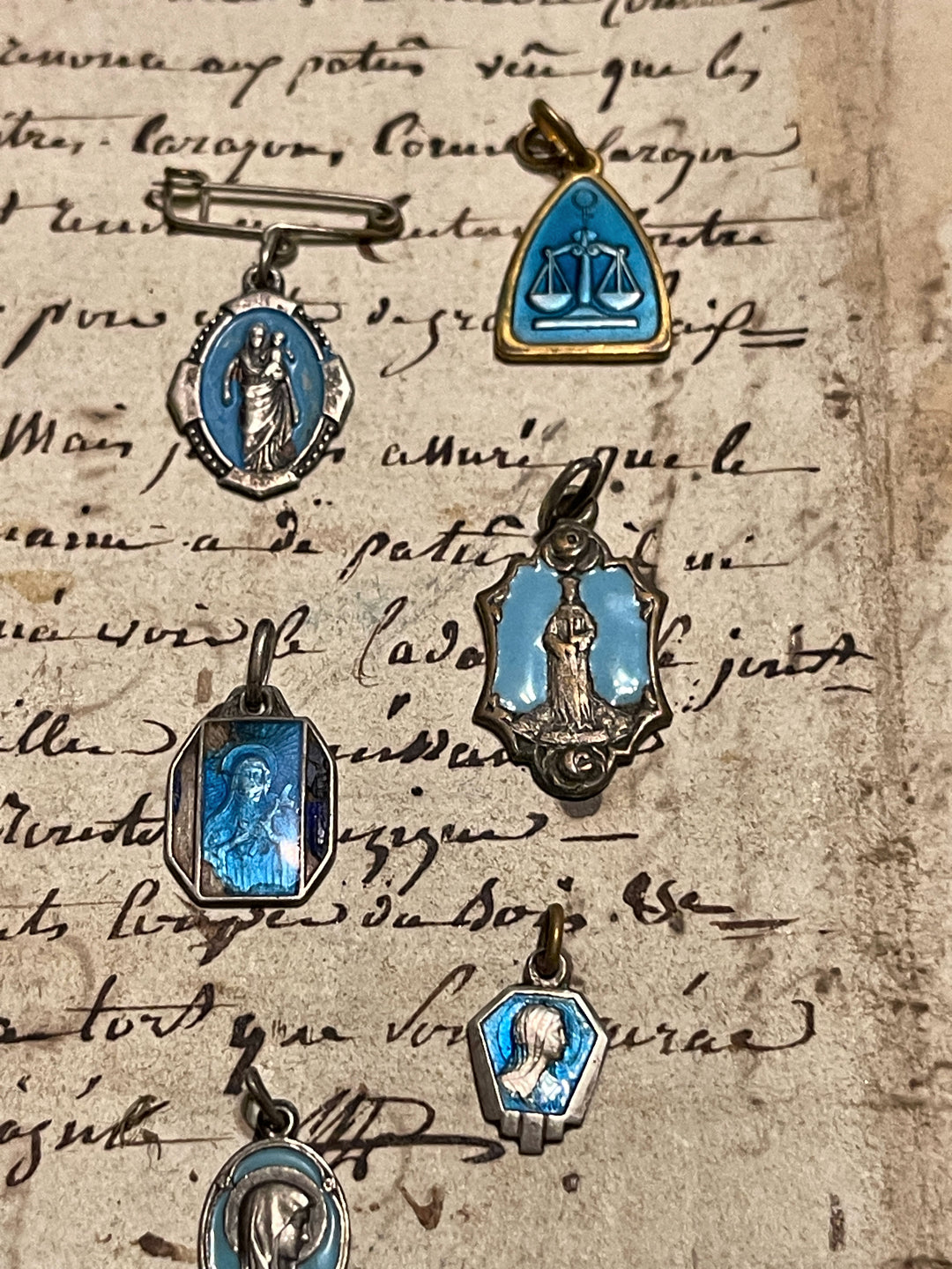 Original Vintage Blue Medals from France