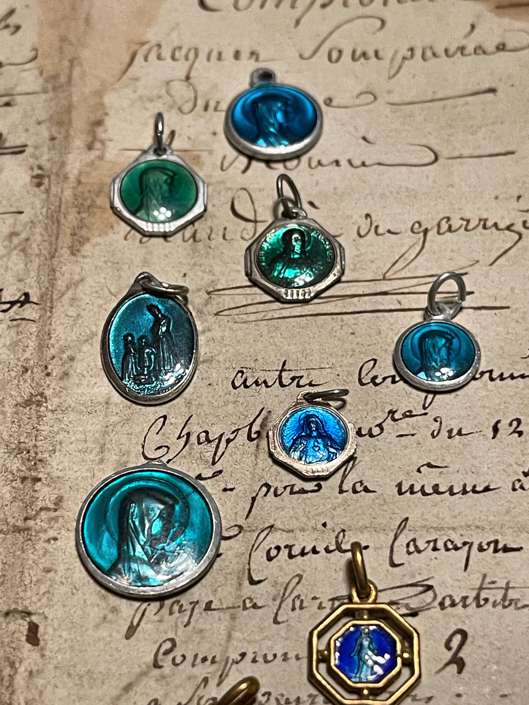 Original Vintage Blue Medals from France