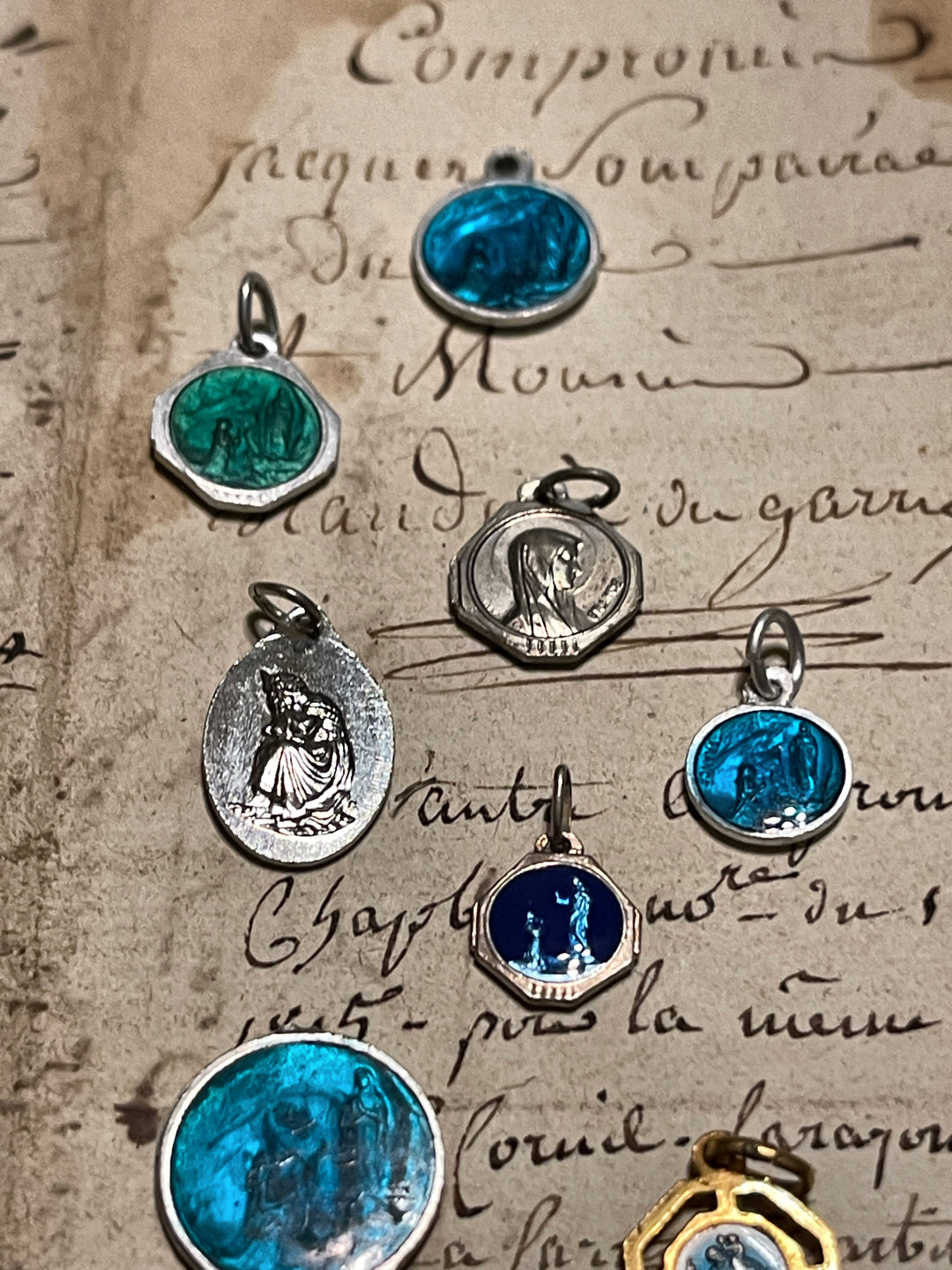Original Vintage Blue Medals from France
