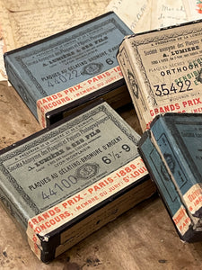 Original 1800's Antique French Paper Boxes