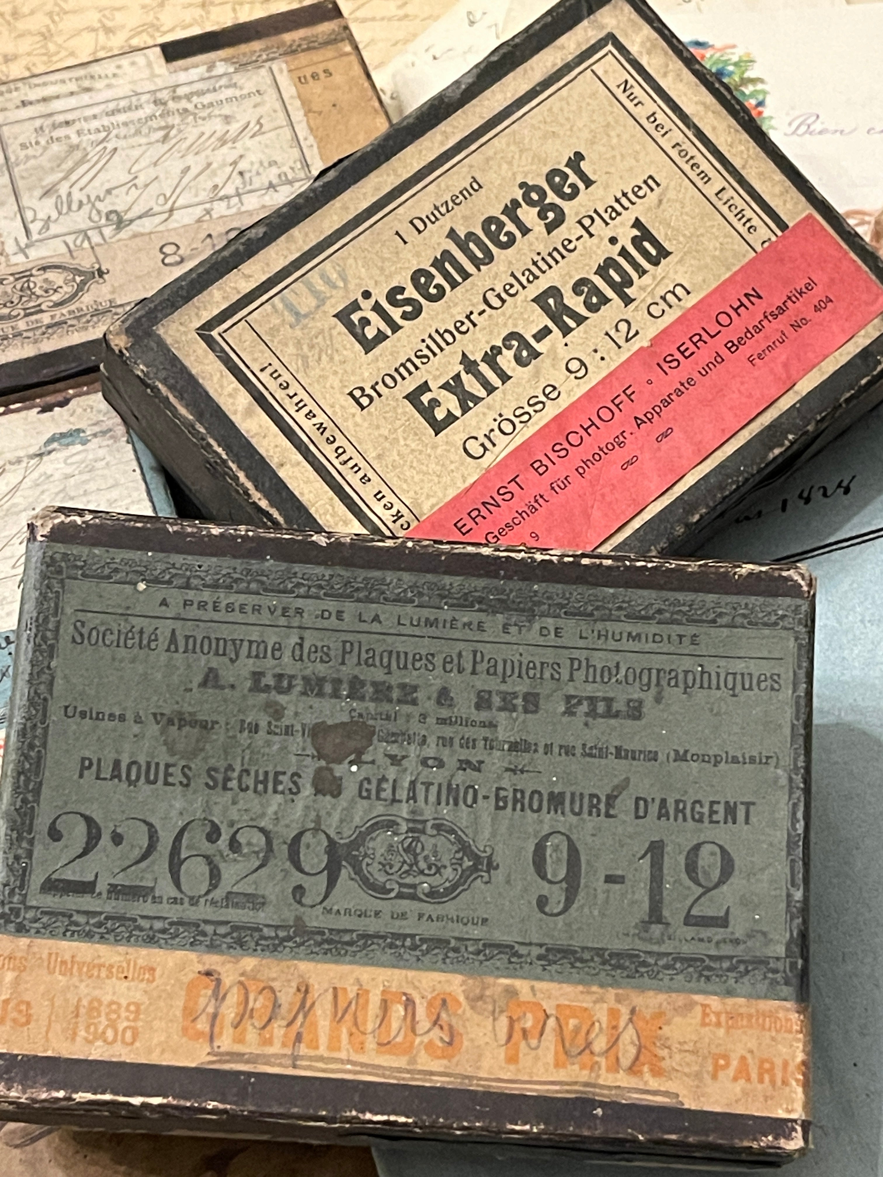 Original Antique French Paper Boxes