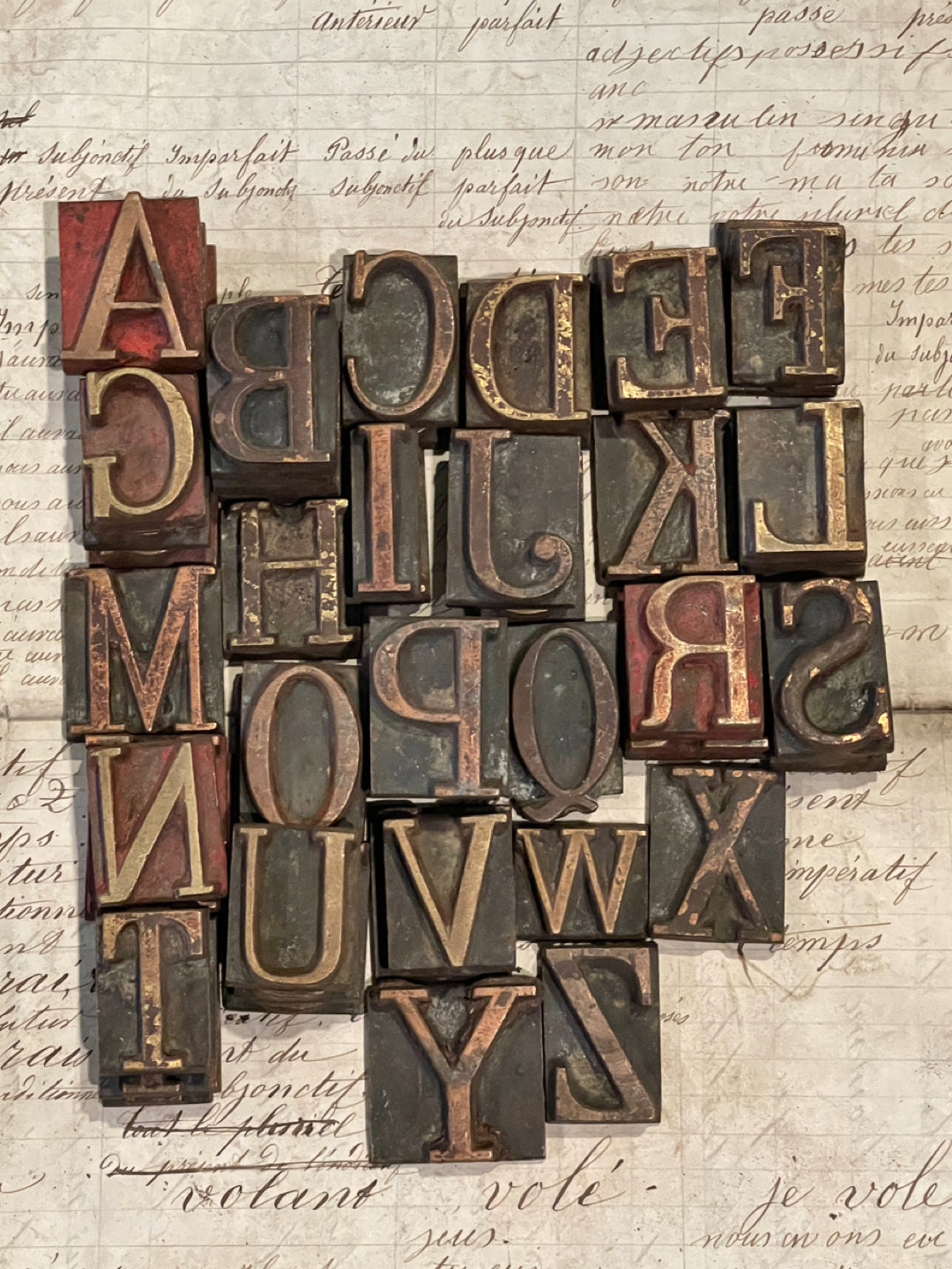 Antique French Metal Type Medium