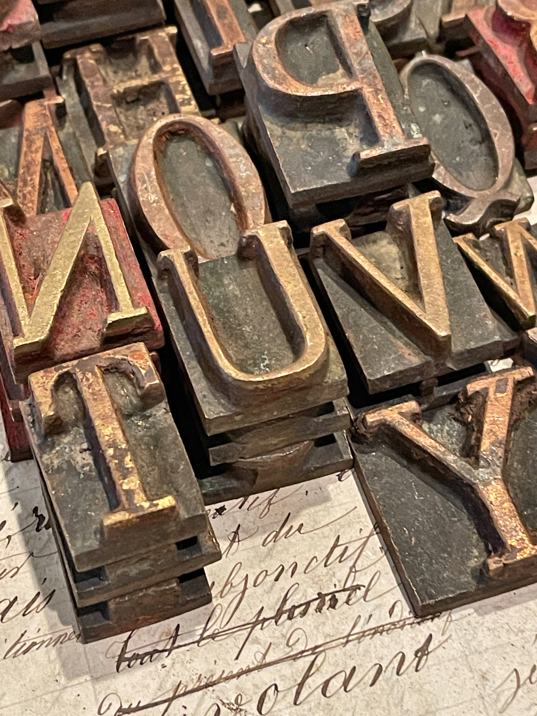 Antique French Metal Type Medium