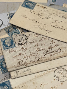 CUSTOM BLUE FOR SUSAN - Sets of 5 VERY Old Correspondence from France - 1800's
